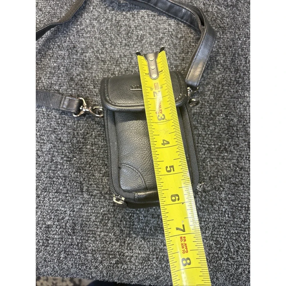 Hi-Pro~Black Padded Leather Camera Carry Bag with Shoulder Strap